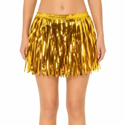 Rokje glitter folie goud one size