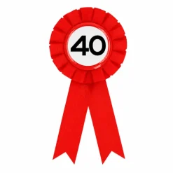 Rozet 40 jaar rood/wit