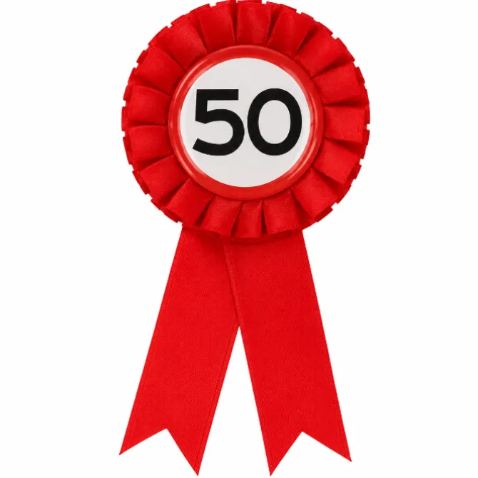 Rozet 50 jaar rood/wit