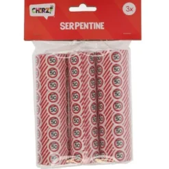 Serpentine 50 jaar rood/wit 3 stuks