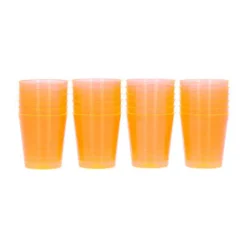 Shotglazen oranje plastic 20 ml - 24 stuks