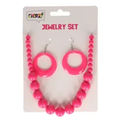 Sieradenset neon roze