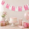 Slinger babyshower kinderwagen roze/wit meisje 3m