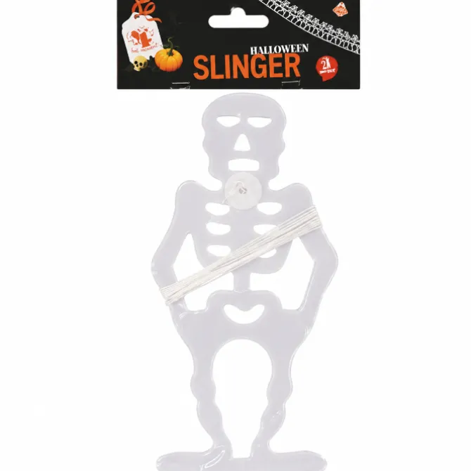 Slinger Halloween skelet wit 3m