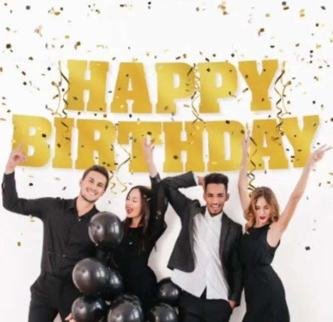 Slinger Happy birthday goud 40cm 7m