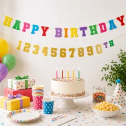 Slinger Happy Birthday - personaliseerbaar leeftijd (6 meter)