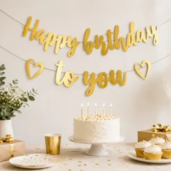 Slinger Happy birthday to you goud (2 meter)
