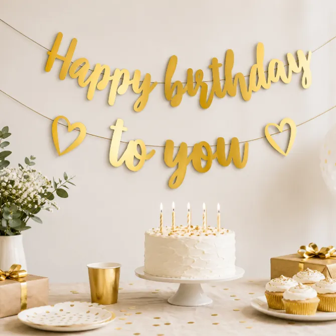 Slinger Happy birthday to you goud (2 meter)