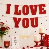 Slinger I love you glitter rood 40cm 7m