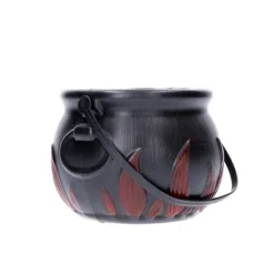 Snoeppot Halloween heksenketel zwart/rood medium