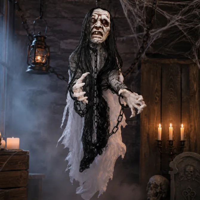 Spook Halloween hangend licht en geluid