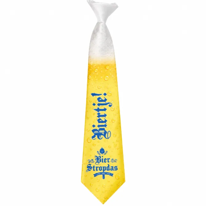 Stropdas bier geel/wit/zwart