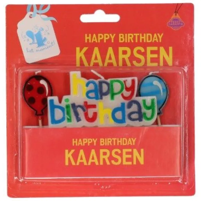 Taartkaars Happy Birthday – 1 stuk
