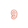 Taartkaarsje cijfer 9 rood/wit