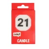 Taartkaarsje 21 rood/wit – 1 stuk