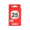 Taartkaarsje 25 rood/wit – 1 stuk