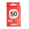 Taartkaarsje 50 rood/wit – 1 stuk