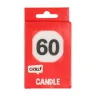 Taartkaarsje 60 rood/wit – 1 stuk