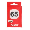 Taartkaarsje 65 rood/wit – 1 stuk