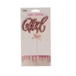 Taartprikker babyshower girl roze