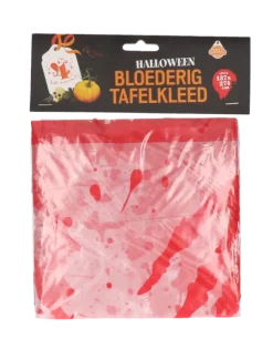 Tafelkleed bloederig wit/rood 137x274cm