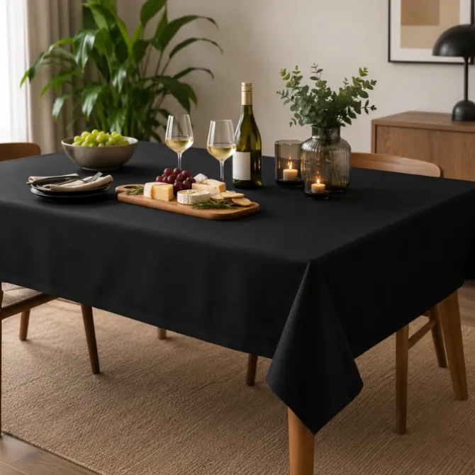 Tafelkleed zwart 137cm x 274 cm