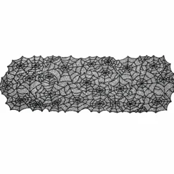 Tafelloper Halloween spinnenwebben zwart 33 x 183cm