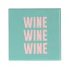 Tegeltje 'Wine' - groen met roze - 10x10 cm
