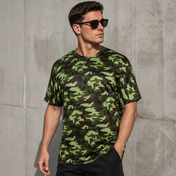 T-shirt camouflage groen maat M