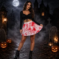 Tutu Halloween bloederig wit/rood