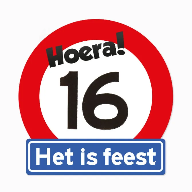 Verkeersbord Hoera 16