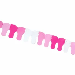 Vlaggenlijn Babyvoetjes roze/wit