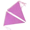 Vlaggenlijn glitter fel roze groot - 6m (10 vlaggen)