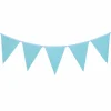 Vlaggenlijn glitter lichtblauw groot - 6m (10 vlaggen)