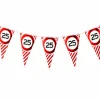 Vlaggenlijn 25 jaar rood/wit - 3m