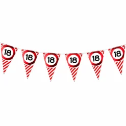 Vlaggenlijn 18 jaar rood/wit - 3m