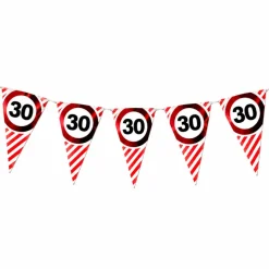 Vlaggenlijn 30 jaar rood/wit 3m