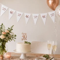 Vlaggenlijn 40 jaar roségoud - 4m