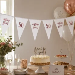 Vlaggenlijn 50 jaar roségoud - 4m