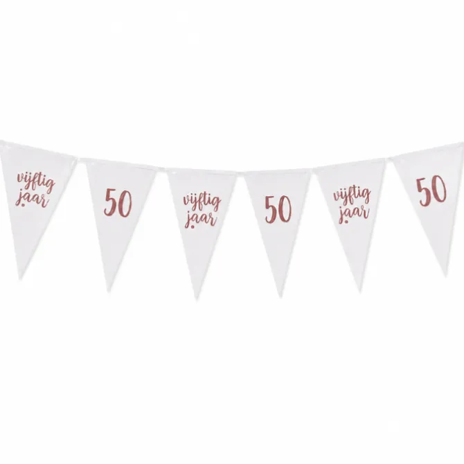 Vlaggenlijn 50 jaar roségoud - 4m