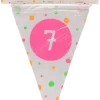 Vlaggenlijn neon 7 jaar - 4m (15 vlaggen)
