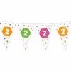 Vlaggenlijn neon 2 jaar - 4m (15 vlaggen)