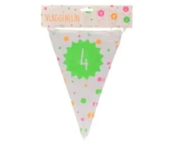 Vlaggenlijn neon 4 jaar - 4m (15 vlaggen)
