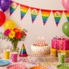 Vlaggenlijn regenboog goud 80 jaar - 5m (15 vlaggen)