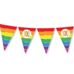 Vlaggenlijn regenboog goud 100 - 5m (15 vlaggen)