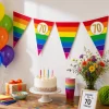 Vlaggenlijn regenboog goud 70 - 5m (15 vlaggen)