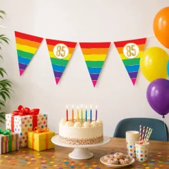 Vlaggenlijn Regenboog goud 85 - 5m (15 vlaggen)