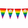 Vlaggenlijn regenboog goud Yeah party - 5m (15 vlaggen)