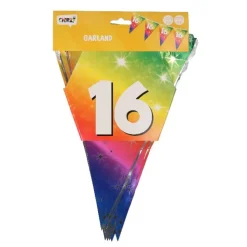 Vlaggenlijn regenboog 16 jaar - 6m (15 vlaggen)