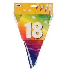 Vlaggenlijn regenboog 18 jaar - 6m (15 vlaggen)